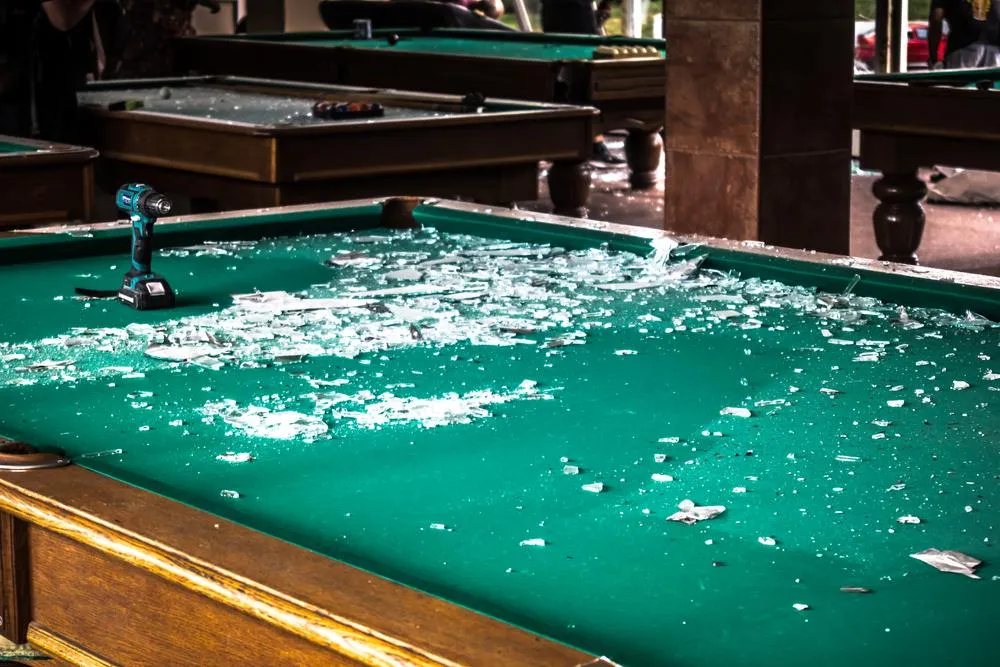 slate pool table removal
